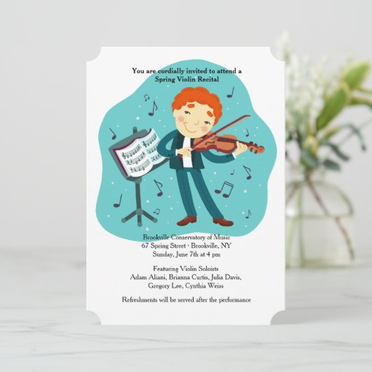 Violine-Erwägung Einladung (Stehend Vorderseite)
