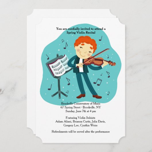 Violine-Erwägung Einladung (Vorne/Hinten)