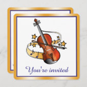 Violine-Erwägung Einladung (Vorne/Hinten)