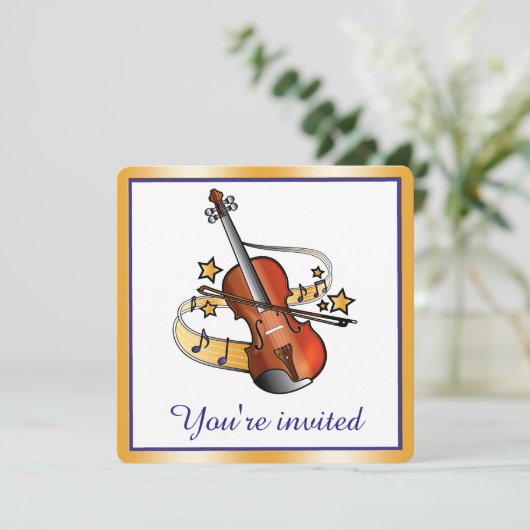 Violine-Erwägung Einladung (Stehend Vorderseite)