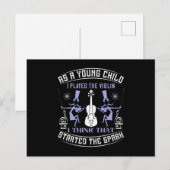 Violine - Es startet den Park als Kind Postkarte (Vorne/Hinten)