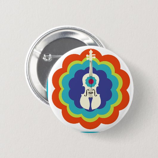 Violine Geschenk-Knopf Button (Vorne & Hinten)