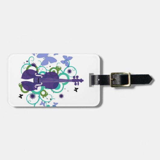 Violine-Geschenk-Tag Gepäckanhänger (Vorderseite horizontal)