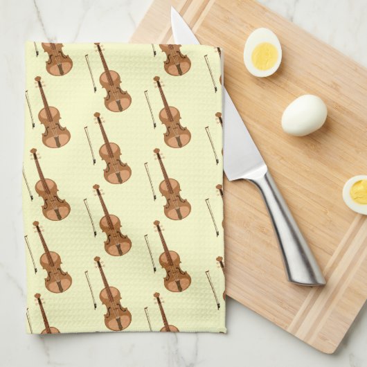 Violine Geschirrtuch (Viertel Falte)