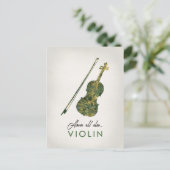 Violine - grüne Marmormusik Postkarte (Stehend Vorderseite)