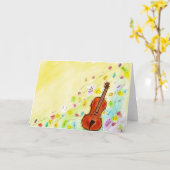 Violine - Grußkarte Karte (Gelbe Blume)