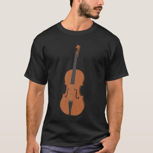 Violine: Hölzerne Violine: 3d vorbildlicher Winkel T-Shirt (Vorderseite)