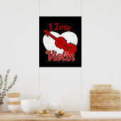 Violine - I Liebe Geige Poster (Küche)
