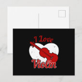 Violine - I Liebe Geige Postkarte (Vorne/Hinten)