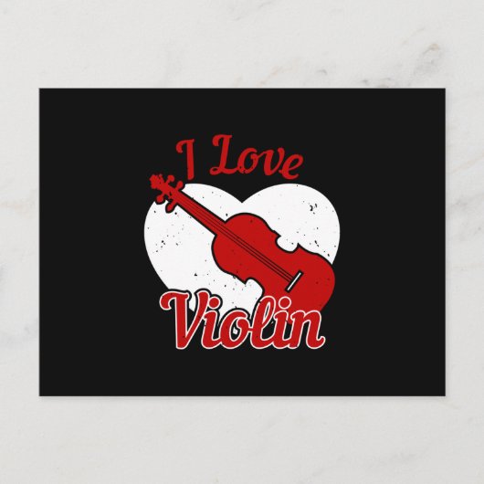 Violine - I Liebe Geige Postkarte (Vorderseite)
