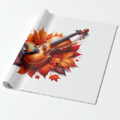 Violine im Blätterbett Geschenkpapier (Ungerollt)