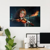 Violine in Flammen Poster (Heimbüro)