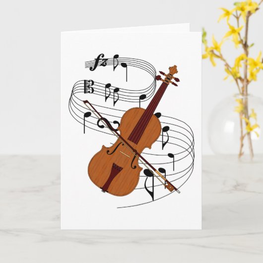 Violine Karte (Gelbe Blume)