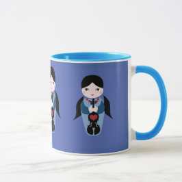 Violine Kokeshi Puppen-Kaffee-Tasse Tasse