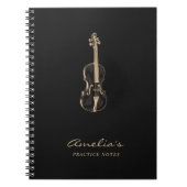 Violine Lehrer Student Elegantes Script schwarz Notizblock (Vorderseite)