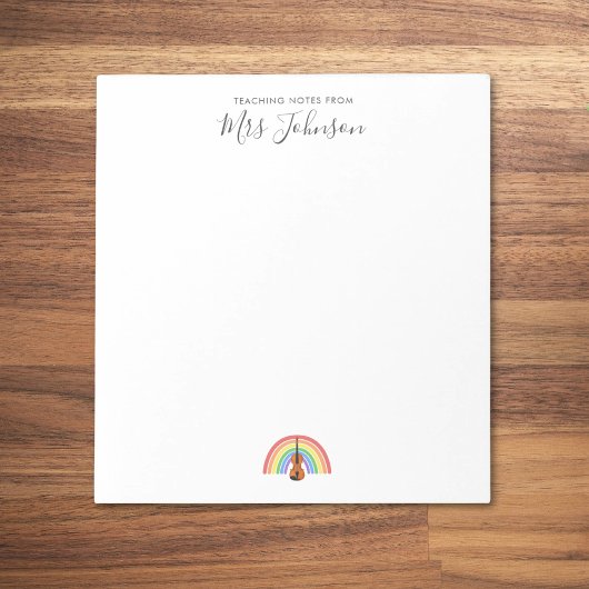 Violine Lehrer Wertschätzung Rainbow Music Notizblock