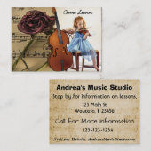 Violine Lesson Business Card Visitenkarte (Vorne/Hinten)