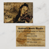 Violine Lesson Business Card Visitenkarte (Vorne/Hinten)