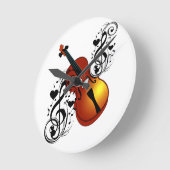 Violine, Liebhaber bei Heart_ Runde Wanduhr (Winkel)