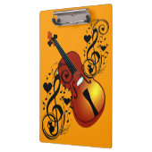 Violine, Lover im Heart_ Notebook Klemmbrett (Links)
