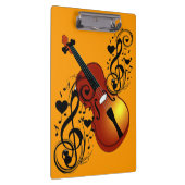 Violine, Lover im Heart_ Notebook Klemmbrett (Rechts)