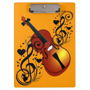 Violine, Lover im Heart_ Notebook Klemmbrett