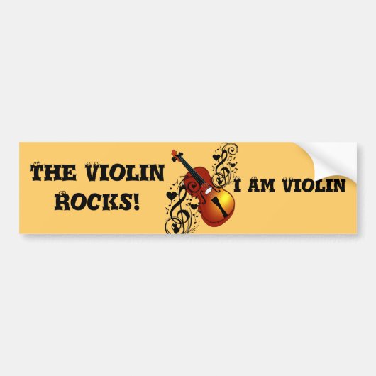 Violine, Lover im Herzen_ Autoaufkleber (Vorne)