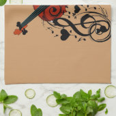 Violine, Lover im Herzen_ Handtuch (Gefaltet)