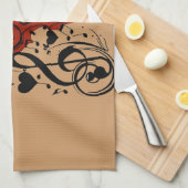 Violine, Lover im Herzen_ Handtuch (Viertel Falte)