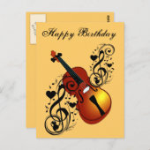 Violine, Lover im Herzen_ Postkarte (Vorne/Hinten)