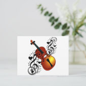Violine, Lover im Herzen_ Postkarte (Stehend Vorderseite)