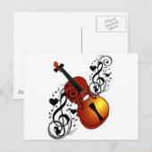 Violine, Lover im Herzen_ Postkarte (Vorne/Hinten)