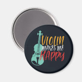 Violine macht mich glücklich Vintage Violinmusik Magnet (Vorderseite/Rückseite)