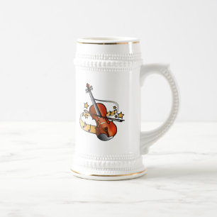 Violine mit Anmerkungen und Sternen Bierglas