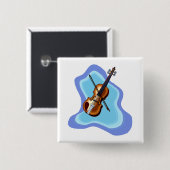 Violine mit blauem Hintergrundgraphikbild Button (Vorne & Hinten)