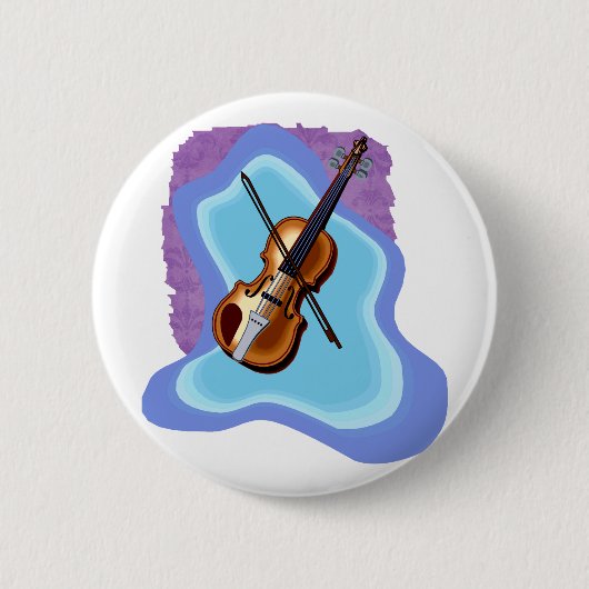 Violine mit blauem Hintergrundgraphikbild Button (Vorderseite)