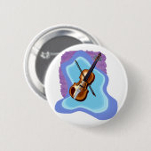 Violine mit blauem Hintergrundgraphikbild Button (Vorne & Hinten)
