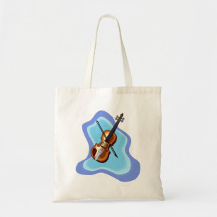 Violine mit blauem Hintergrundgraphikbild Tragetasche