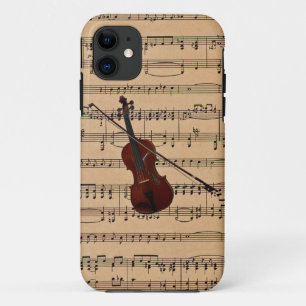 Violine mit Notenblatt-Hintergrund Case-Mate iPhone Hülle