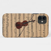 Violine mit Notenblatt-Hintergrund Case-Mate iPhone Hülle (Rückseite (Horizontal))