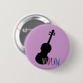 Violine mit toller Beschriftung Button (Vorne & Hinten)