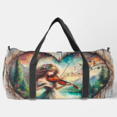 Violine Music Rustikales Herz Girl Duffle Bag (Vorderseite)