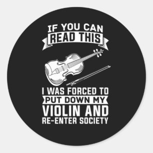 Violine Musician Fiddle Player Orchestra Violinist Runder Aufkleber