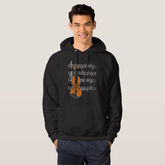 Violine Musiknote Clef für Orchestra Violinisten Hoodie (Vorne ganz)