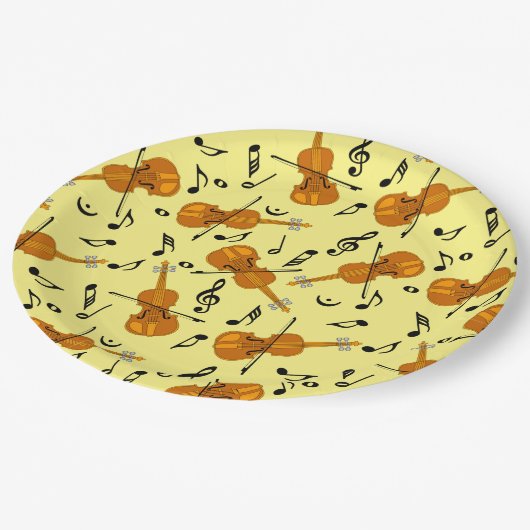 Violine-Musiknote Pappteller (Schrägansicht)