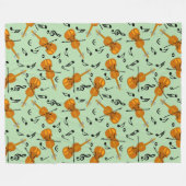 Violine Musiknoten Fleecedecke (Vorderseite (Horizontal))