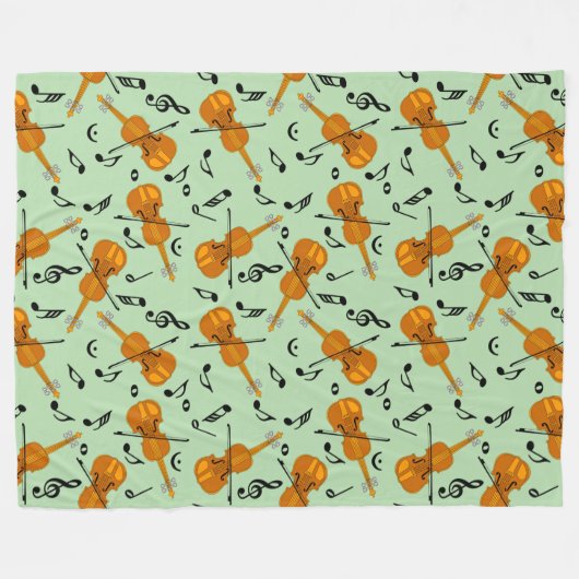 Violine Musiknoten Fleecedecke (Vorderseite (Horizontal))