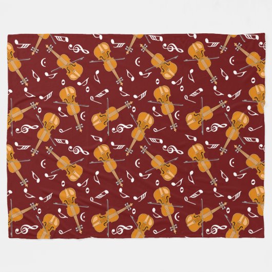 Violine Musiknoten Fleecedecke (Vorderseite (Horizontal))