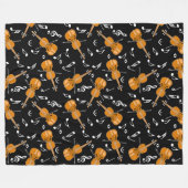 Violine Musiknoten Fleecedecke (Vorderseite (Horizontal))