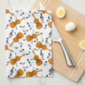 Violine Musiknoten Geschirrtuch (Viertel Falte)